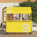 MATISUN Portable Vendor Cart with Canopy, Mobile Food Cart with Lockable Wheels for Market, Street Food & Events (Yellow)