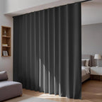 Room Divider Blackout Curtains Flexible Sliding Tracks Sets Ceiling Mounted Rod Window Curtain Privacy Separation for Bedroom Living Rooms,1 Panel Black Drape and Black Track Set-W180xH108 in