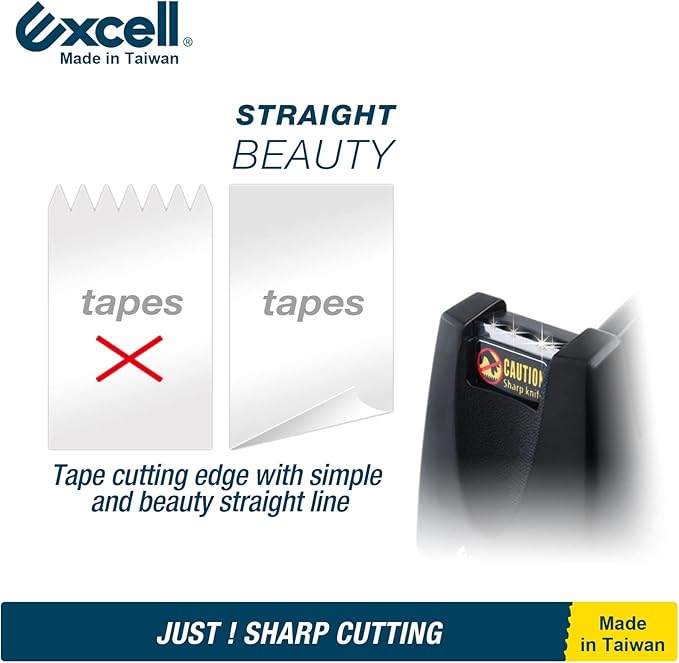 Excell EX-11425WH Premium Dualcore Desktop Tape Dispenser (1" + 3" core) with Sand Weighted Base, White Desk Tape Dispensers Use for Office, Gift Store and Wrapping Purpose