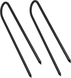 U Shaped Trampoline Stakes, Black Steel, 12 Inch, 20 Pack, Ground Anchors for Tents, Position Kits, Fences