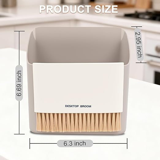 Mini Trash Can Broom Dustpan: Small Hanging Garbage Lint Bin for Laundry Room Office Desk Kitchen Cabinet Door Dorm Table Car RV - Tiny Countertop Bedside Wall Mount Trashcan Brush Dust Pan Set