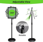 6Packs Adjustable Pedestal Sign Holder Stand 8.5''x11'', Floor Standing Poster Sign Stand for Vertical/Horizontal View Sign stand,Outdoor/Indoor Standing Sign Holders(Black, Round)
