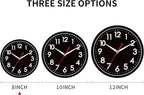 AKCISOT Wall Clock 8 Inch Silent Non-Ticking Modern Clocks Battery Operated - Analog Small Classic for Office, Home, Bathroom, Kitchen, Bedroom, School(Black)