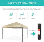 Best Choice Products 10x10ft 1-Person Setup Pop Up Canopy Tent Instant Portable Shelter w/ 1-Button Push, Case, 4 Weight Bags - Sand