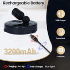 Rechargeable LED Spotlight, 3 Lighting Modes Indoor Spotlights, Battery Powered Spot Lights with Remote, Up Light for Plants, Timer Dimmable Picture Light for Wall Artwork-Black