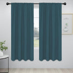 Easy-Going Rod Pocket Blackout Curtains for Bedroom, Room Darkening Window Curtains for Living Room, Thermal Insulated Noise Reduction Solid Window Drapes, 2 Panels(42x72 in, Bluestone)