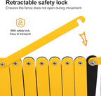 Expandable Metal Barricade Gate, 11FT Folding Security Gate with Wheels, Heavy-Duty Expandable Mobile Barricade for Construction Site, Industrial Traffic Control, Crowd Management & Garage Safety