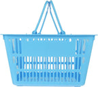 Uonlytech Thickened Plastic Storage Basket with Double Handles Handles Grocery Basket for Supermarket Shopping and Household Organizing