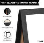 Ilyapa Wooden A-Frame Whiteboard Sign - 40 x 20 inch Magnetic Dry Erase Sidewalk Menu Board - Black Menu Display for Restaurant, Business, Trade Show