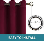 BGment Fashion Sliding Door Curtain 100 X 84 Inches, Wide Thermal Blackout Curtains Room Darkening Room Divider Window Curtain, 1 Panel, Burgundy Red, 84 Length X Wide 100