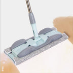 2-in-1 Microfiber Mop for Wet & Dry Use, 15-Inch with 4 Washable Pads, Adjustable Handle for Effortless Deep Cleaning and Floor Protection