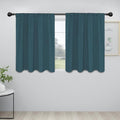 Easy-Going Rod Pocket Blackout Curtains for Bedroom, Room Darkening Window Curtains for Living Room, Thermal Insulated Noise Reduction Solid Window Drapes, 2 Panels(42x36 in, Bluestone)