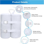Extra Large 240 lbs White Canopy Sandbags Weight Bags for Pop up Canopy Tent,1680D Heavy Duty Leg Canopy Weights Sand Bags Perfectly Matched with White Canopy/Gazebo/Patio Umbrellas,Set of 4