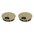 2 Pack Desk Grommet 2-3/8 Inch 60mm, Zinc Alloy Computer Desk Wire Hole Cover, Office Desktop Cord Cable Hole Metal Ring, Bronze Tone