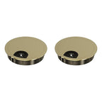 2 Pack Desk Grommet 2-1/8 Inch 53mm, Zinc Alloy Computer Desk Wire Hole Cover, Office Desktop Cord Cable Hole Metal Ring, Bronze Tone