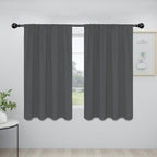 Easy-Going Rod Pocket Blackout Curtains for Bedroom, Room Darkening Window Curtains for Living Room, Thermal Insulated Noise Reduction Solid Window Drapes, 2 Panels(42x54 in, Grey)