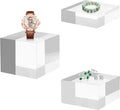 Acrylic Display Stands, 3 Graduated Sizes Acrylic Block Riser for Displaying Collection, Crystal Clear Acrylic Cube Pedestals for Jewelry Glass, Gem and Collectables, 2set