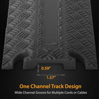 Pyle 80-Inch Rubber Cable Protector Ramp - Channel Heavy Floor Cord Concealer for Extension Cords & Hoses, Driveway Protective Covering Armor, 11,000 lbs Load Capacity, Indoor/Outdoor Use (Pack of 2)