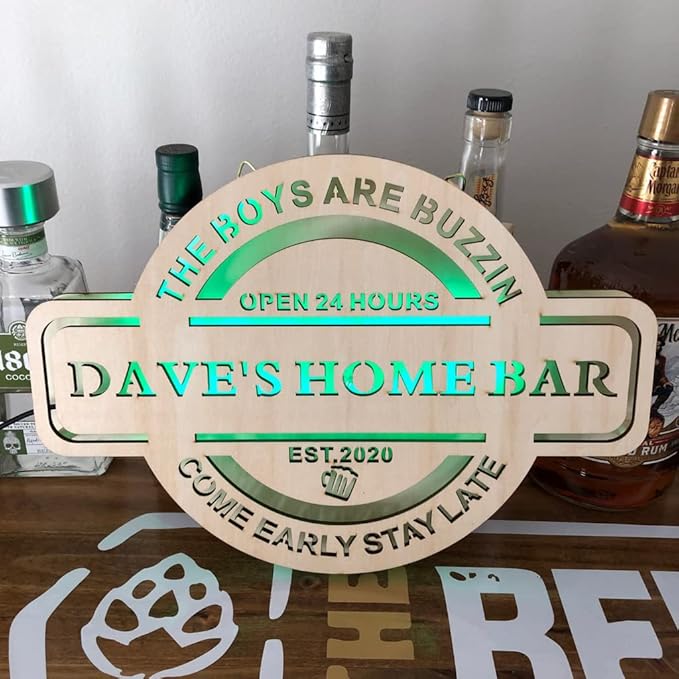 Custom Name Date Neon Sign, Home Bar Led Sign, Personalized Neon Light for Man Cave Decor