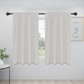 Easy-Going Rod Pocket Blackout Curtains for Bedroom, Room Darkening Window Curtains for Living Room, Thermal Insulated Noise Reduction Solid Window Drapes, 2 Panels(42x54 in, Light Linen)