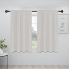 Easy-Going Rod Pocket Blackout Curtains for Bedroom, Room Darkening Window Curtains for Living Room, Thermal Insulated Noise Reduction Solid Window Drapes, 2 Panels(42x54 in, Light Linen)