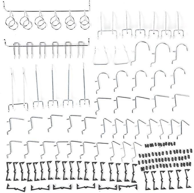Eujgoov Pegboard Hook Set 51 Pcs, Organize Screwdrivers, Wrenches and Pliers on Pegs for Heavy Duty Tools Storage Support for Storing Tools, Pulling Lines and Organizing Items