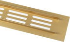 Vent Systems 11.81 x 1.57 (Outer Size) Air Supply Ventilation Grille - Gold Aluminum Rectangle Intake/Exhaust Door Vent Deflector - HVAC for Home Improvement Floor, Wall Duct Cover