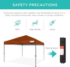 Best Choice Products 10x10ft 1-Person Setup Pop Up Canopy Tent Instant Portable Shelter w/ 1-Button Push, Case, 4 Weight Bags - Rust