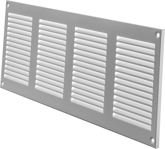 Repa Market 5-Pack Air Vent Cover 16x6 Inch (Outer Dimensions) White Galvanized Steel Louvered Grill Cover with Mesh Screen/Wall or Ceiling Vent/HVAC Register for Indoor and Outdoor Ventilation