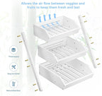 G.a HOMEFAVOR Fruit Basket for Kitchen, 3-Tier Fruit Bowl for Kitchen Counter, Vegetable Storage Stand for Fruit Shop, 15 mm Thickness (WHITE)