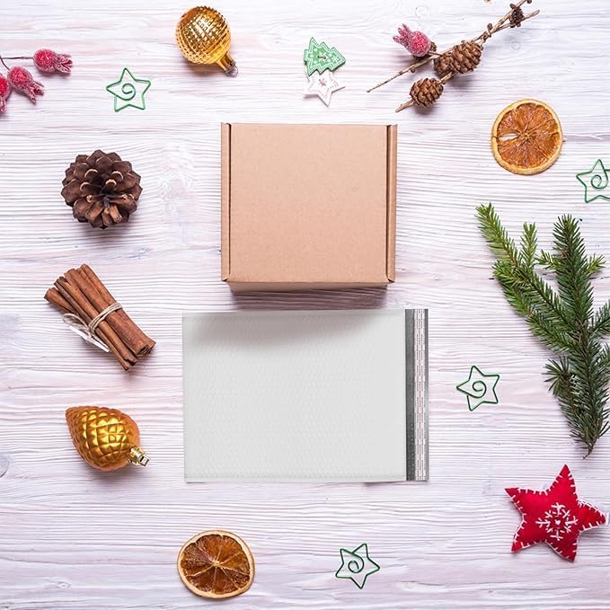 White Large Poly Bubble Mailers 12x15 inch | Self Seal Padded Envelopes Cushioned Bubble Mailer | Usable Size 12x15 | WaterProof | Lightweight mailing Shipping Bags | 100 Pack Bulk | USA Made