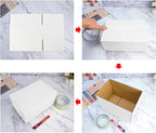 Calenzana 8x6x4 Shipping Boxes Set of 25, White Corrugated Cardboard Box for Mailing Packing Gifts Small Business