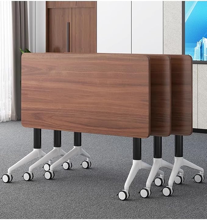 Conference Table Foldable Meeting Tables, Mobile Training Table with Wheels, Flip Top Rolling Seminar Meeting Tables for Office,Meeting Room,classr