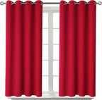 BGment Room Darkening Curtains 45 Inches Long - Grommet Thermal Insulated Drapes Window Treatment Curtains for Bedroom, 2 Panels, 52 x 45 Inch, Red