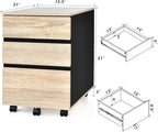 Pemberly Row 3-Drawer Engineered Wood Vertical Mobile Filling Cabinet in Natural