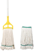 OFO Loop-End String Mop, Heavy Duty Commercial Industrial Mop with Extra Mop Head Replacement, 59 inch Handle for Floor Cleaning