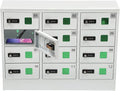 12 Slots Cell Mobile Phone Steel Locker with Combination Lock, Cellphone Charging Station with 3 in 1 Charging Ports for Most Phones, Cellphone Locker for Schools, Conference Rooms, and Offices