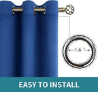 BGment Blackout Curtains for Bedroom - Grommet Thermal Insulated Room Darkening Curtains for Living Room, 52 x 63 Inch, 2 Panels, Royal Blue
