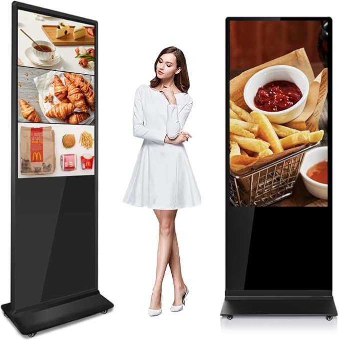 55 Inch Touchscreen Kiosk,Indoor Digital Signage Display,Floor Standing Advertising Kiosk Android System with WiFi HDMI/USB Input Auto AD Player (Touch Screen, 55 Inches)