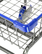 U Handle Grocery & Laundry CART 1.5 Bushel (Gunpowder Metal) Red, Blue Trim (Blue)