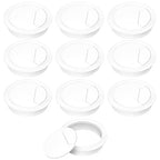 2-3/8" Spring Desk Grommet, JTemgle Plastic Cable Hole Cover Computer Table Cord Wire Organizer Caps Desktop Cord Management for Home Office TV Stands Tabletops - White, 10 Pcs