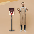 Sign Holder Stand 8.5x11 inch - Flip Open Pedestal Floor Standing Sign Holder, Adjustable Versatile Sign Stands for Display, Floor Sign Holder with Easy Replacement for Events and Promotions (2 PACK)