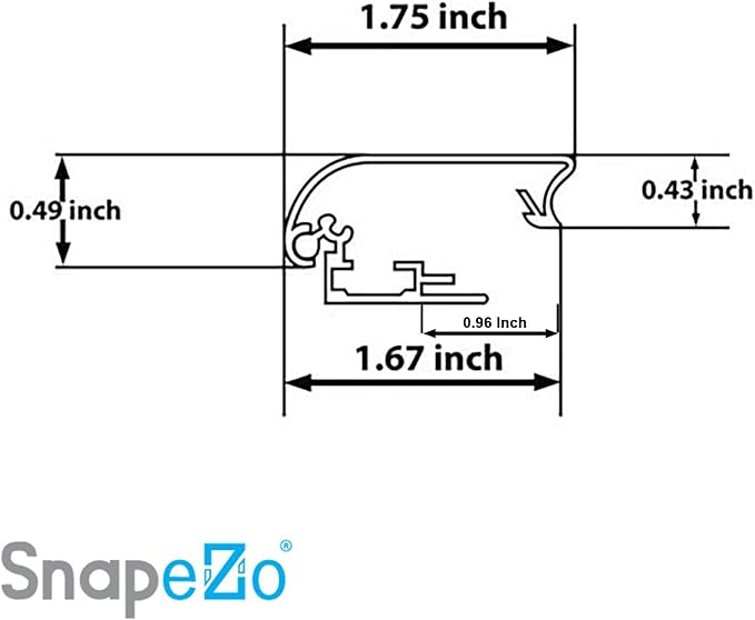 SnapeZo Black Poster Frame 32x50 Inches, 1.7" Aluminum Profile, Front-Loading Snap Frame, Wall Mounting, Wide Series