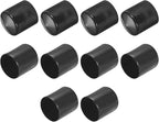 uxcell 10pcs Rubber End Caps 37mm(1 1/2") ID Vinyl Round End Cap Cover Screw Thread Protectors Black
