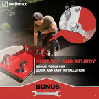 Push Cart Dolly by Wellmax, Moving Platform Hand Truck, Foldable for Easy Storage and 360 Degree Swivel Wheels with 660lb Weight Capacity, Red Color