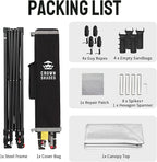 CROWN SHADES 10x10 Pop Up Canopy - Patented Center Lock One Push Instant Outdoor Canopy Beach Tent with STO-N-Go Bag 8 Stakes & 4 Sand Bags，White