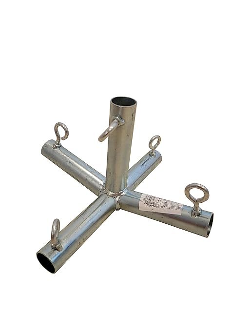 3/4" Canopy Frame Connector Fittings with Eyebolts (Receives 3/4" Diameter Pipe) (5-Way Center Angle) 102 Degree Low Peak