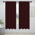 Easy-Going Rod Pocket Blackout Curtains for Bedroom, Room Darkening Window Curtains for Living Room, Thermal Insulated Noise Reduction Solid Window Drapes, 2 Panels(42x72 in, Wine)