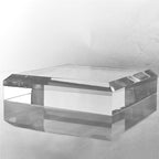 CiaoHER 2in Thickness Beveled Solid Acrylic Display Block Clear Polished Pedestal Stand Riser Solid Base (9x9)