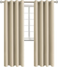 BGment Room Darkening Curtains 108 Inches Long - Grommet Thermal Insulated Drapes Window Treatment Curtains for Bedroom, 2 Panels, 52 x 108 Inch, Beige